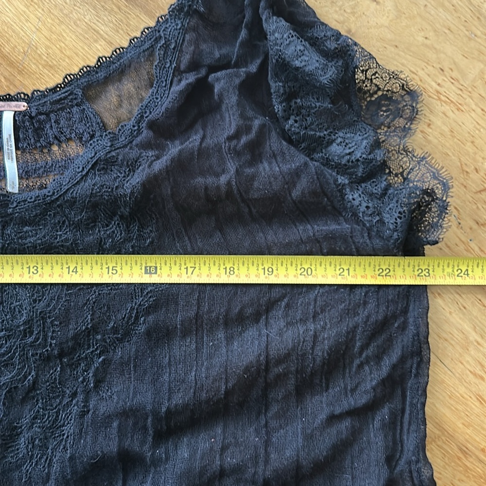 Free People oversized diaphanous black lace and net top - Picture 11 of 11